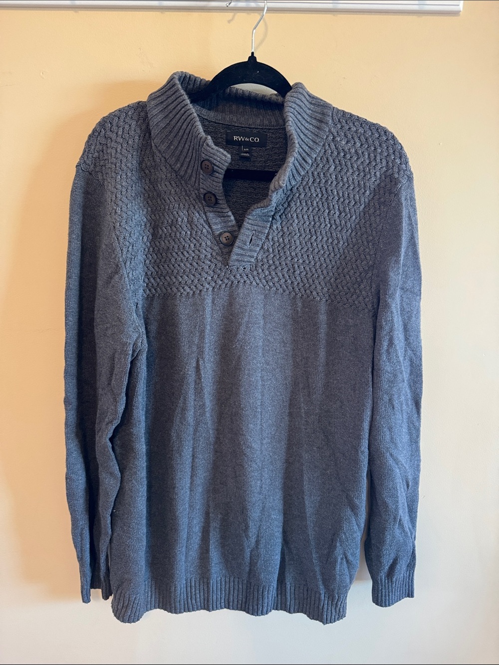 RW&CO. Men's Charcoal Textured Sweater